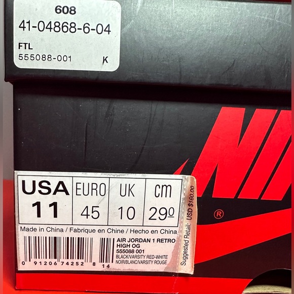 Size 11 - Jordan 1 Retro OG High Banned Bred - Picture 7 of 8